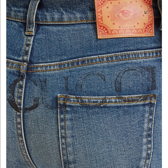Gucci eye logo patch logo stamp jeans - Picture 2 of 8